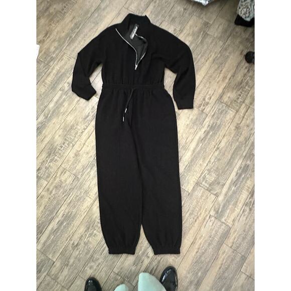 NWT Papermoon Women's Black Zoe Soft Knit Jumpsuit Size Large - Picture 4 of 12